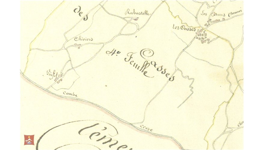 Le cadastre napoléonien de 1833 secteur Les Casses Pinfol .